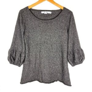 For Joseph Pure Cashmere Bell Sleeve Charcoal Gray Sweater size medium
